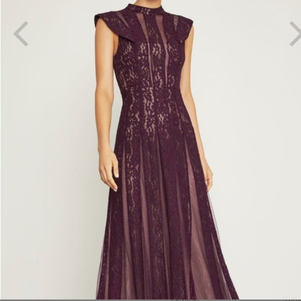BCBGMaxAzria Plum Lace Maxi Dress